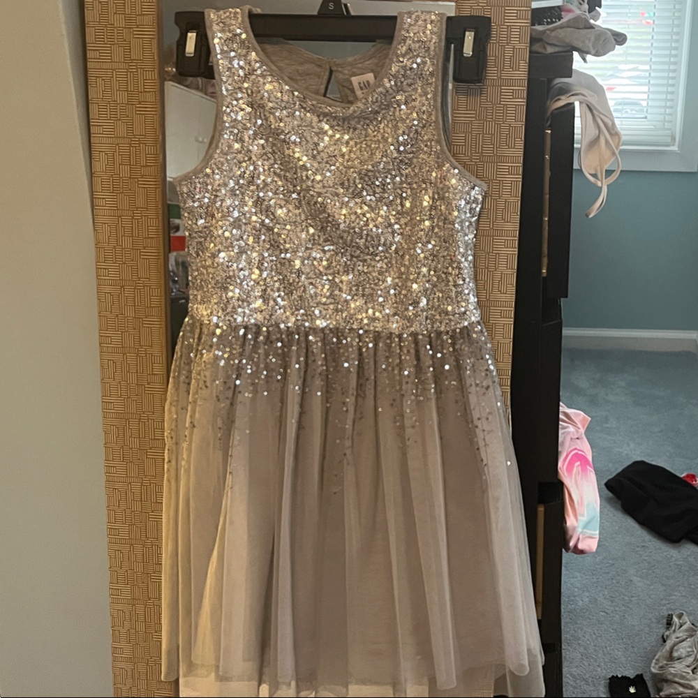 GAP Silver Sequin Kids Formal Dress